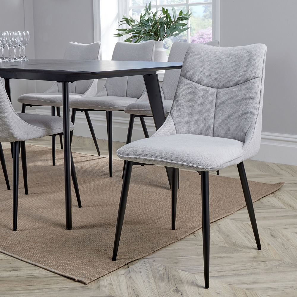 Home Source Odette Set of 2 Grey Dining Chairs Image 4