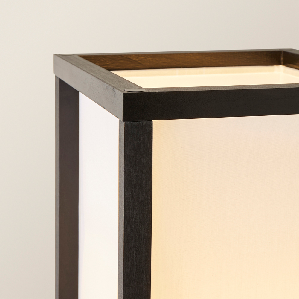 ValueLights Struttura 3 Shelf Fabric Shade Black Shelving Unit Floor Lamp Image 3