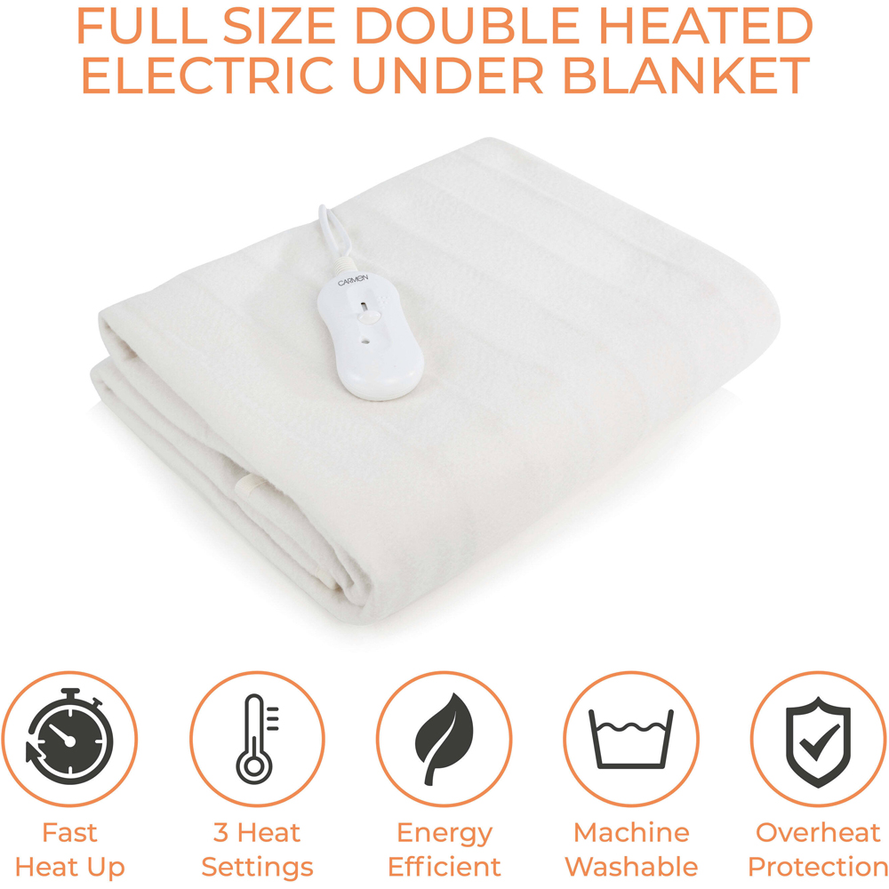 Tower Double White Heated Under Blanket Image 3