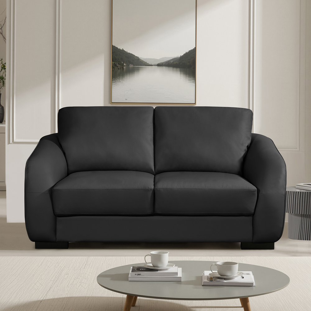 Artemis Home Brandon 2 Seater Black Bonded Sofa Image 3