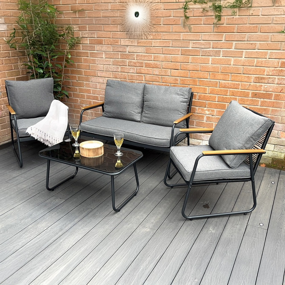 Outdoor Living Kendal Modern 4 Seater Rattan Garden Set Image 6