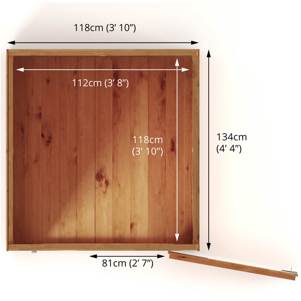 Mercia 4 x 4ft Shiplap Pent Shed Image 8
