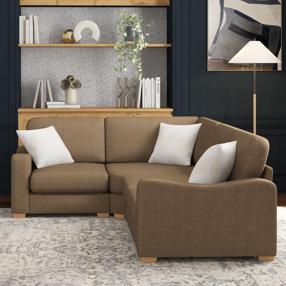 Theadford 3 Seater Venice Nutmeg Fixed Back Left Hand Corner Sofa Image 5