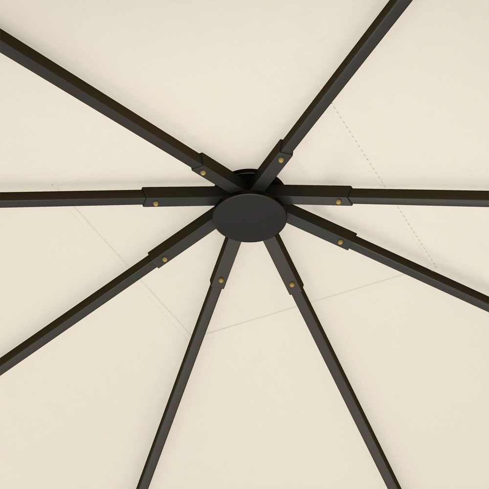 Outsunny 3 x 3m Cream White Gazebo Canopy Replacement Cover Image 2