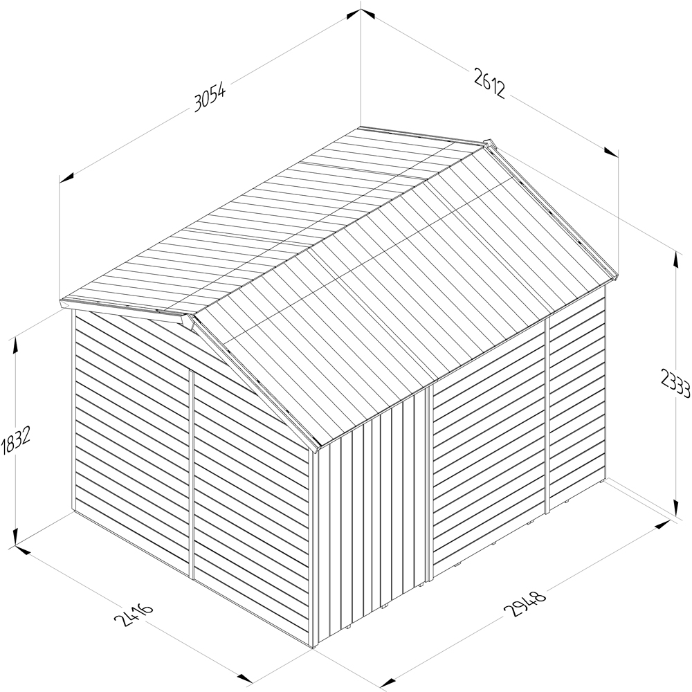 Forest Garden Timberdale 10 x 8ft Tongue and Groove Reverse Apex Garden Shed Image 9