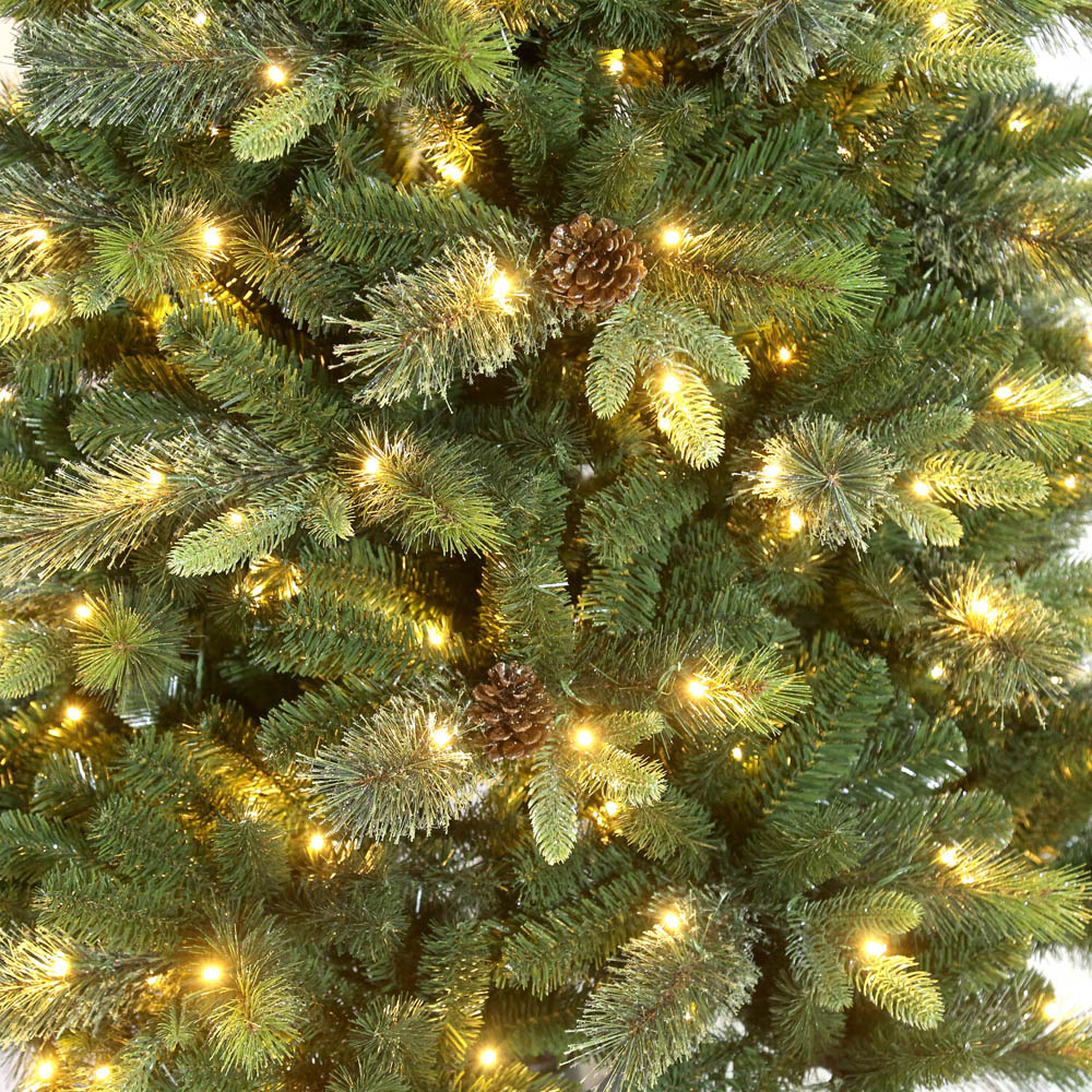 7ft Pre-Lit Ascot Artificial Fir Christmas Tree Green Image 4