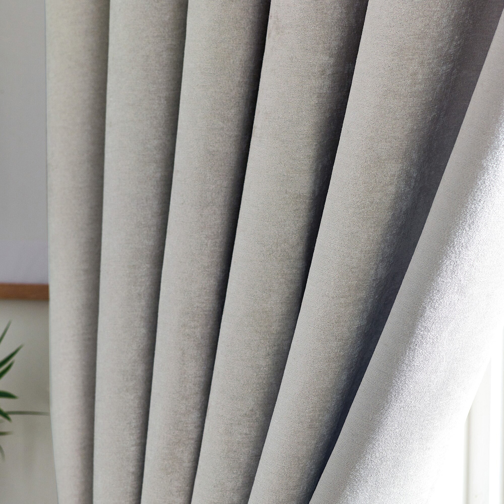 Alan Symonds Silver Chenille Blackout Pencil Pleat Curtains 117cm x 183cm Image 3