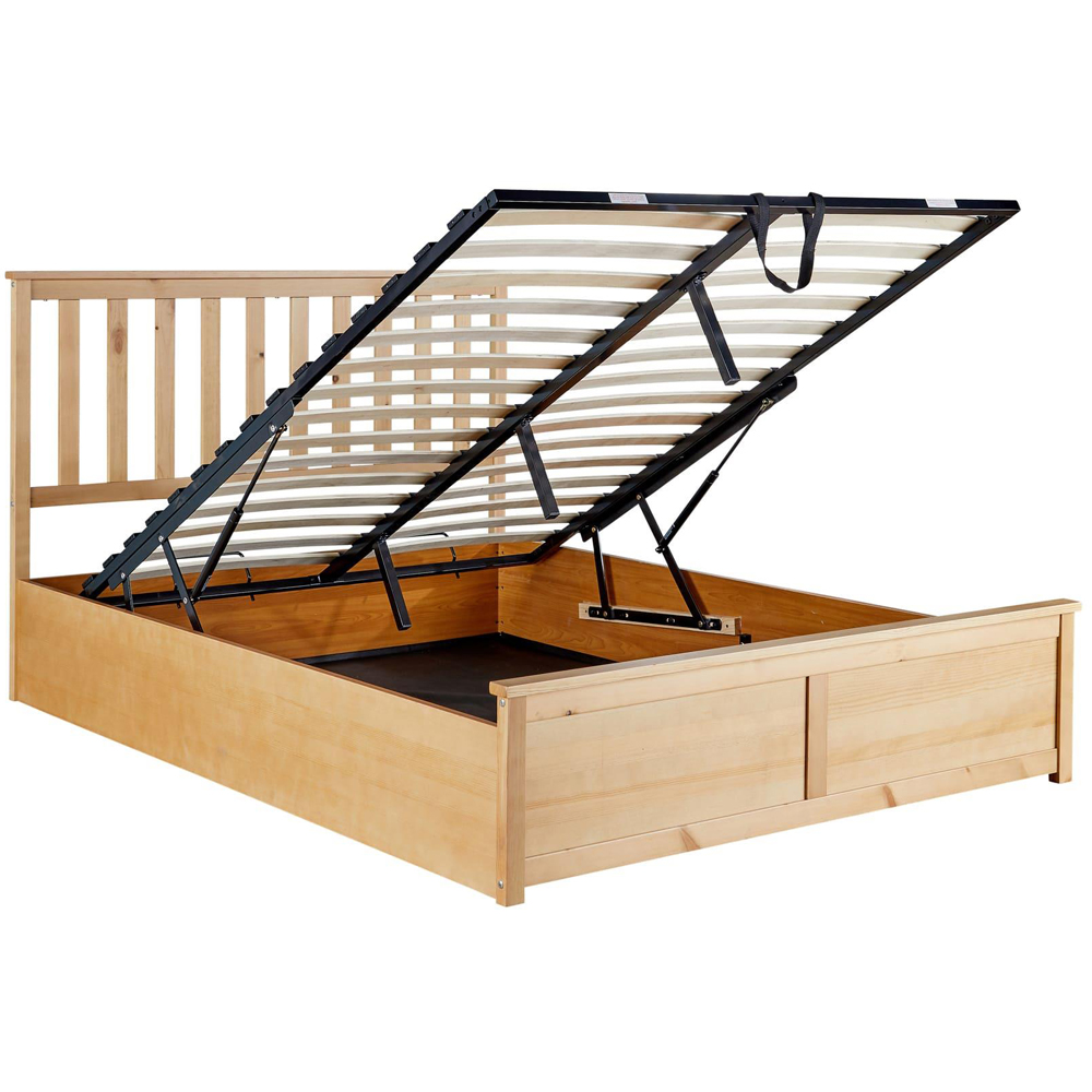 Home Source King Size Pine End Lift Ottoman Bed Image 2