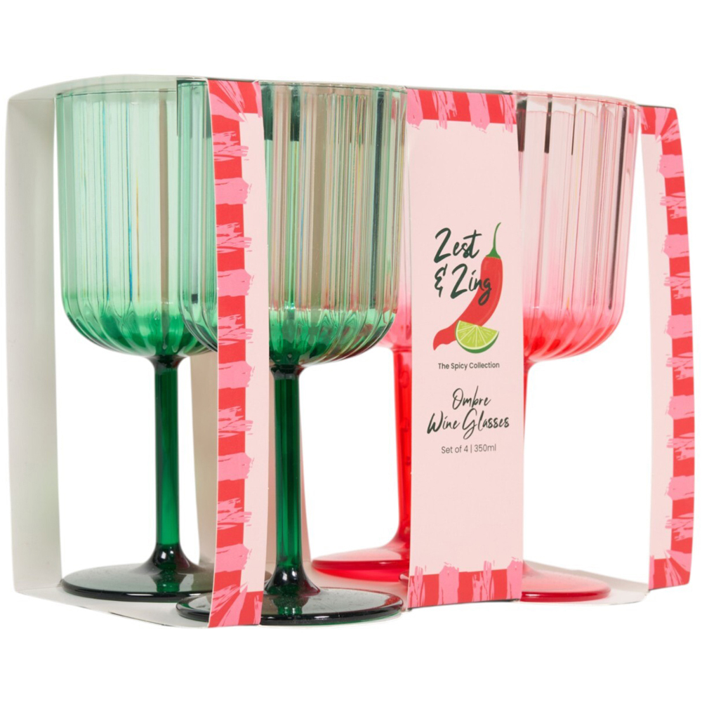 Pack of 4 Zest and Zing Ombre Wine Glasses Image 5