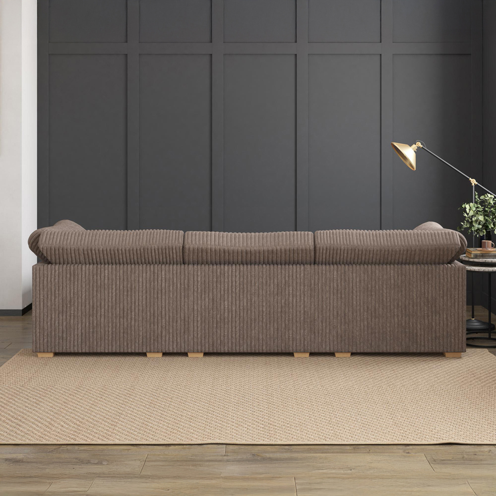 Nestle 5 Seater Late Plush Faux Fur Fixed Back U-Shape Sofa Image 8