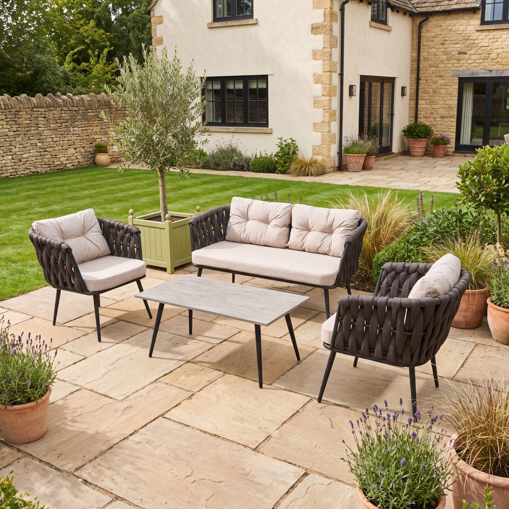 Artemis Home Hartley 4 Seater Grey Garden Lounge Set with Coffee Table Image 3