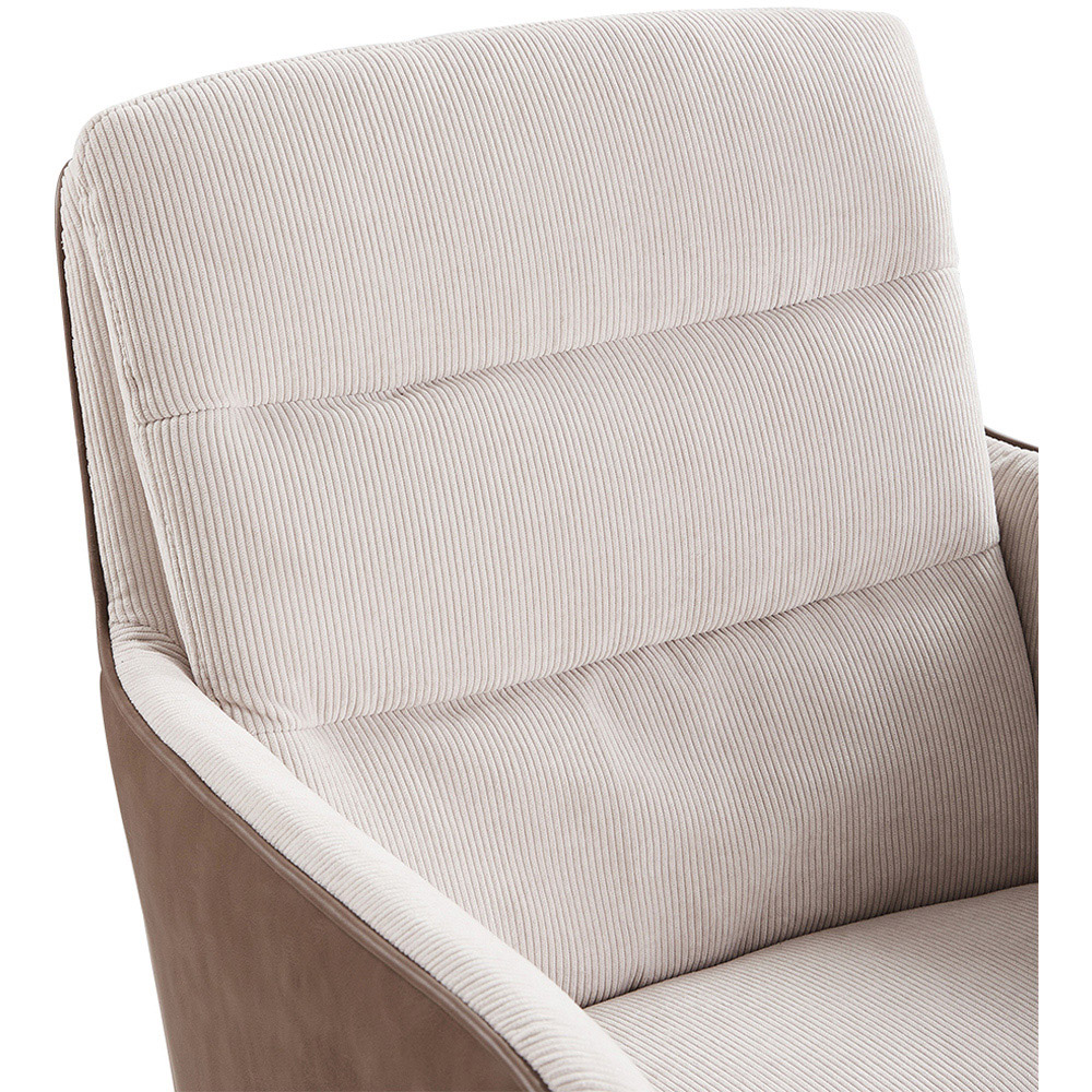 Living and Home Beige Modern Office Chair Accent Chair Image 5