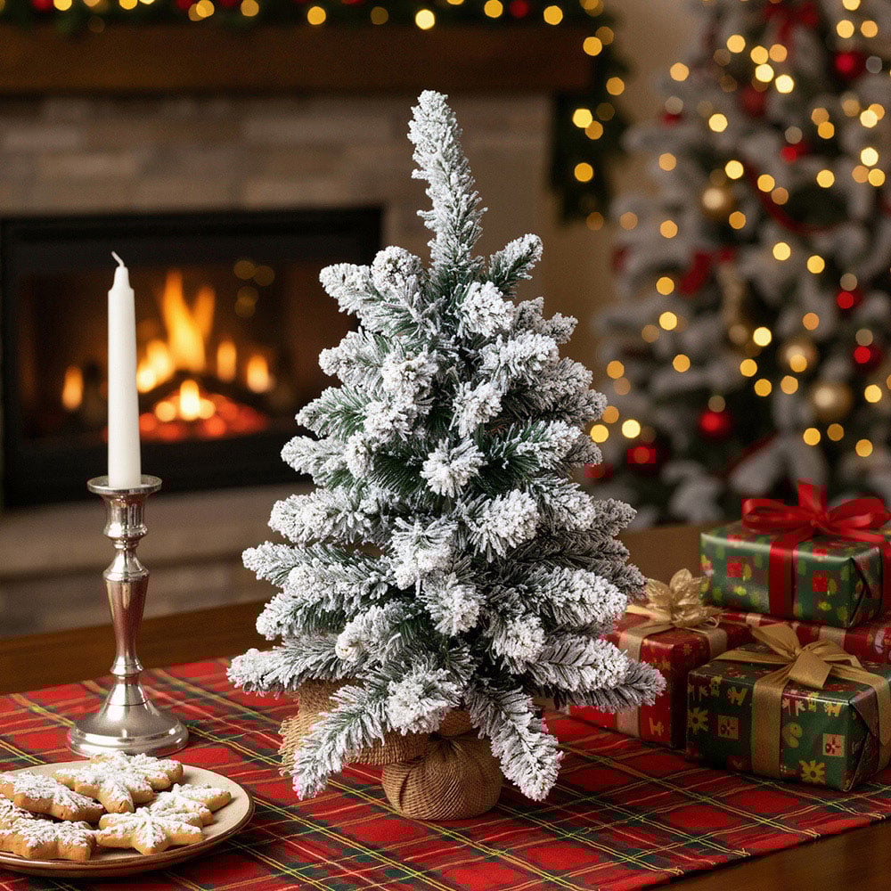 Living and Home Mini Flocked Artificial Christmas Tree 2.1ft Image 7