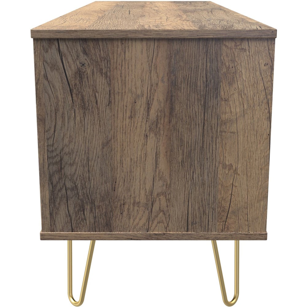 Crowndale 4 Drawer White Matt and Vintage Oak Chest of Drawers Ready Assembled Image 4