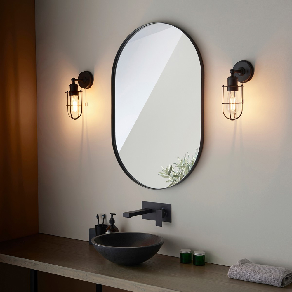 Merano Treviso Matt Black Bathroom Wall Lamp Image 6