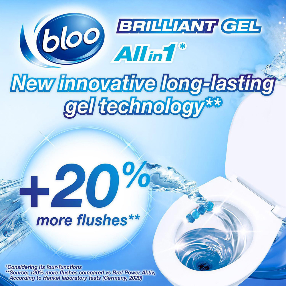 Bloo Brilliant Gel All in 1 Arctic Ocean Toilet Rim Block 42g 14 Pack Image 8