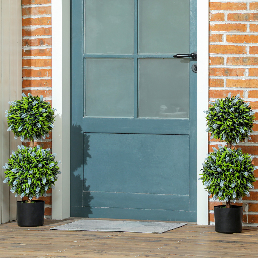 Portland Blue Lavender Flower Artificial Plant in Pot 2 Pack Image 2