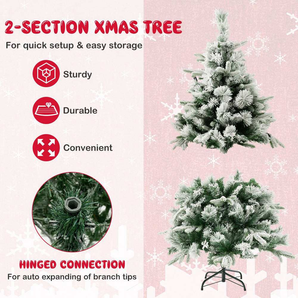 Costway Pre Lit Warm White LED Artificial Christmas Tree 4.5ft Image 6
