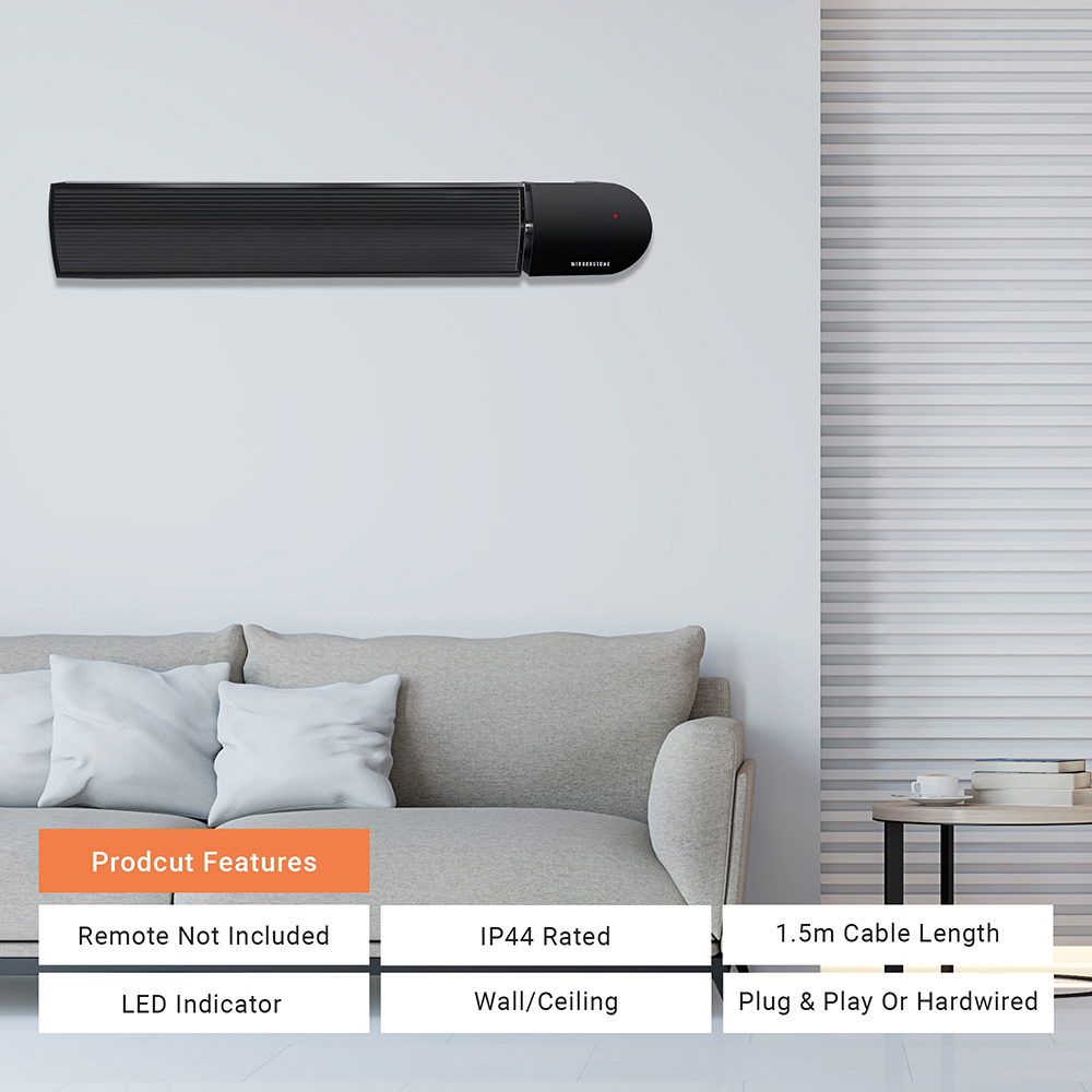 Mirrorstone Ionis Black Infrared Bar Heater 2400W Image 8