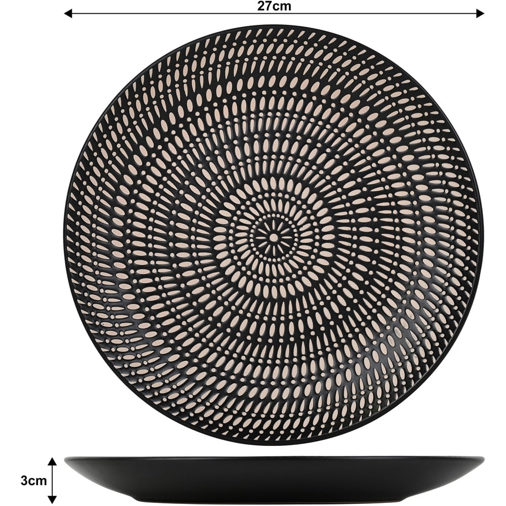 Waterside Black Pad Print 16 Piece Dinner Set Image 3