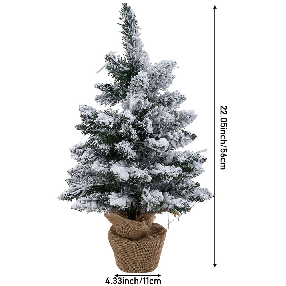 Living and Home Mini Frosted Artificial Christmas Tree with LED String Lights 1.8ft Image 8