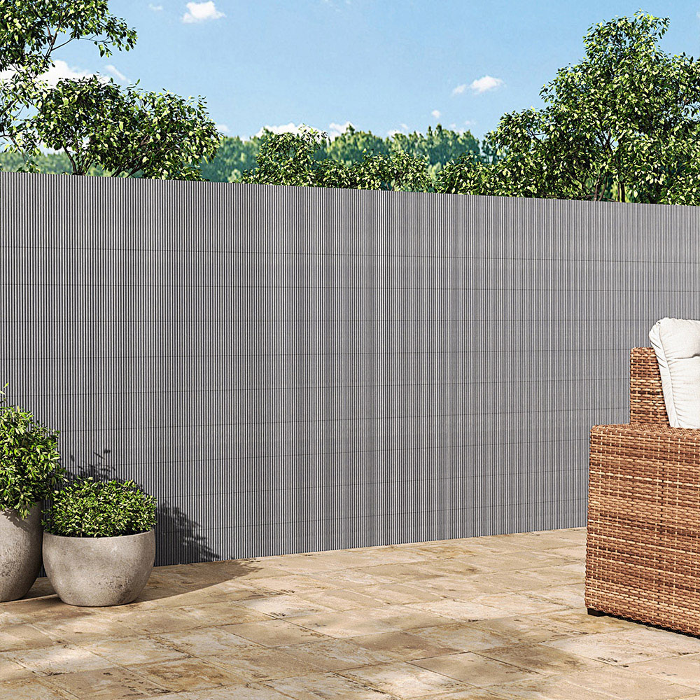 Living and Home 4.9 x 16.4ft Light Grey Waterproof UV-Resistant Privacy Fence Image 7