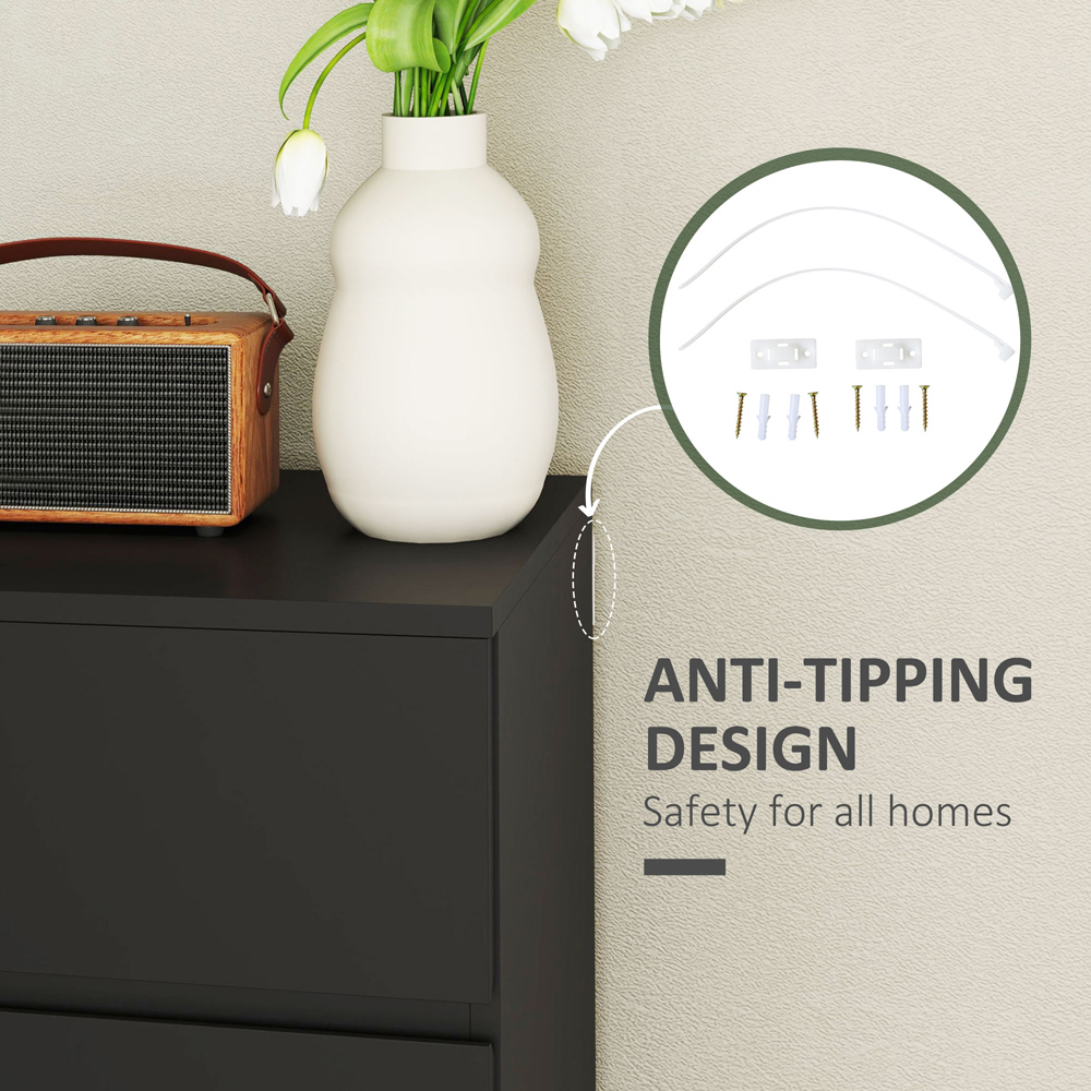 Portland 4 Drawer Black Chest of Drawers Image 8