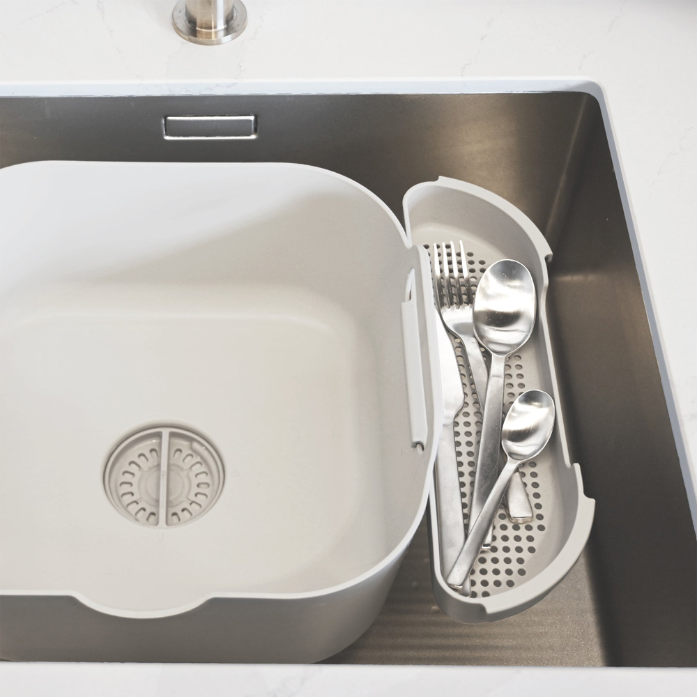 ReBorn Stone Effect Large Washing Up Bowl with Removable Multipurpose Drainer 9L Image 4