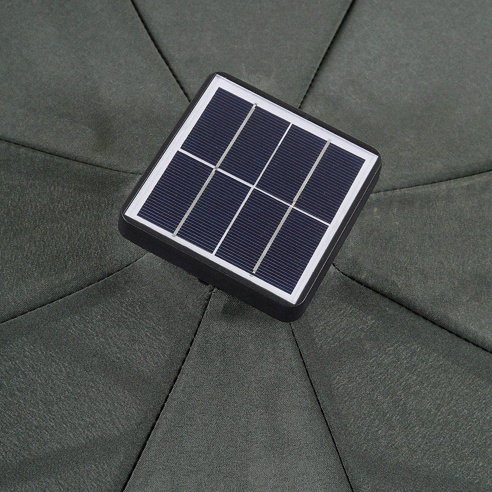 Living and Home 3 Tier Dark Grey Solar LED Crank and Tilt Parasol 3m Image 7