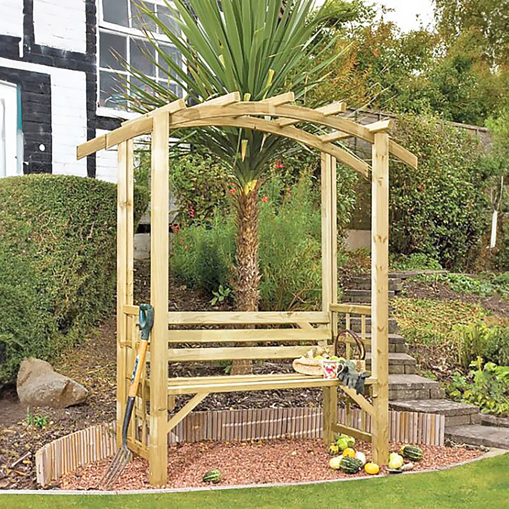 Shire Romana 2 Seater 4 x 2ft Pressure Treated Arbour Image 4