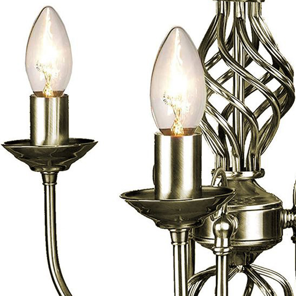 Happy Homewares Antique Brass Plated 3 Arm Ceiling Light Fitting with Twist Knot Design Image 2