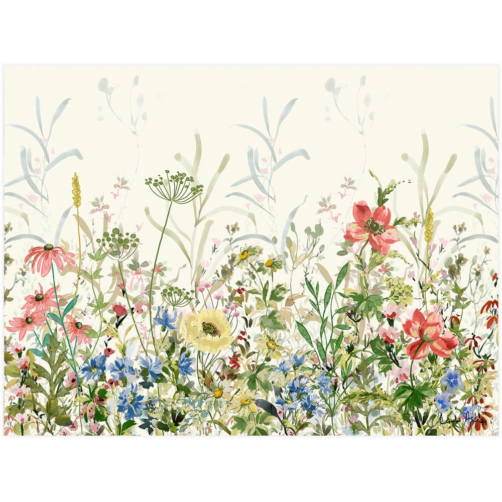 Laura Ashley Poppy Meadow White Frame Wall Art 70 x 100cm Image 4