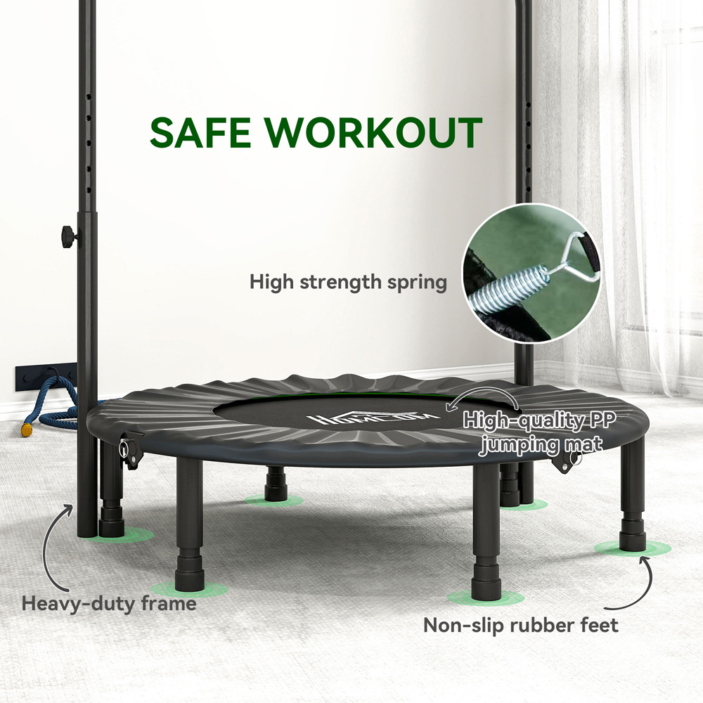 HOMCOM 3.3ft Green Foldable Mini Trampoline with Adjustable Foam Handle Image 6
