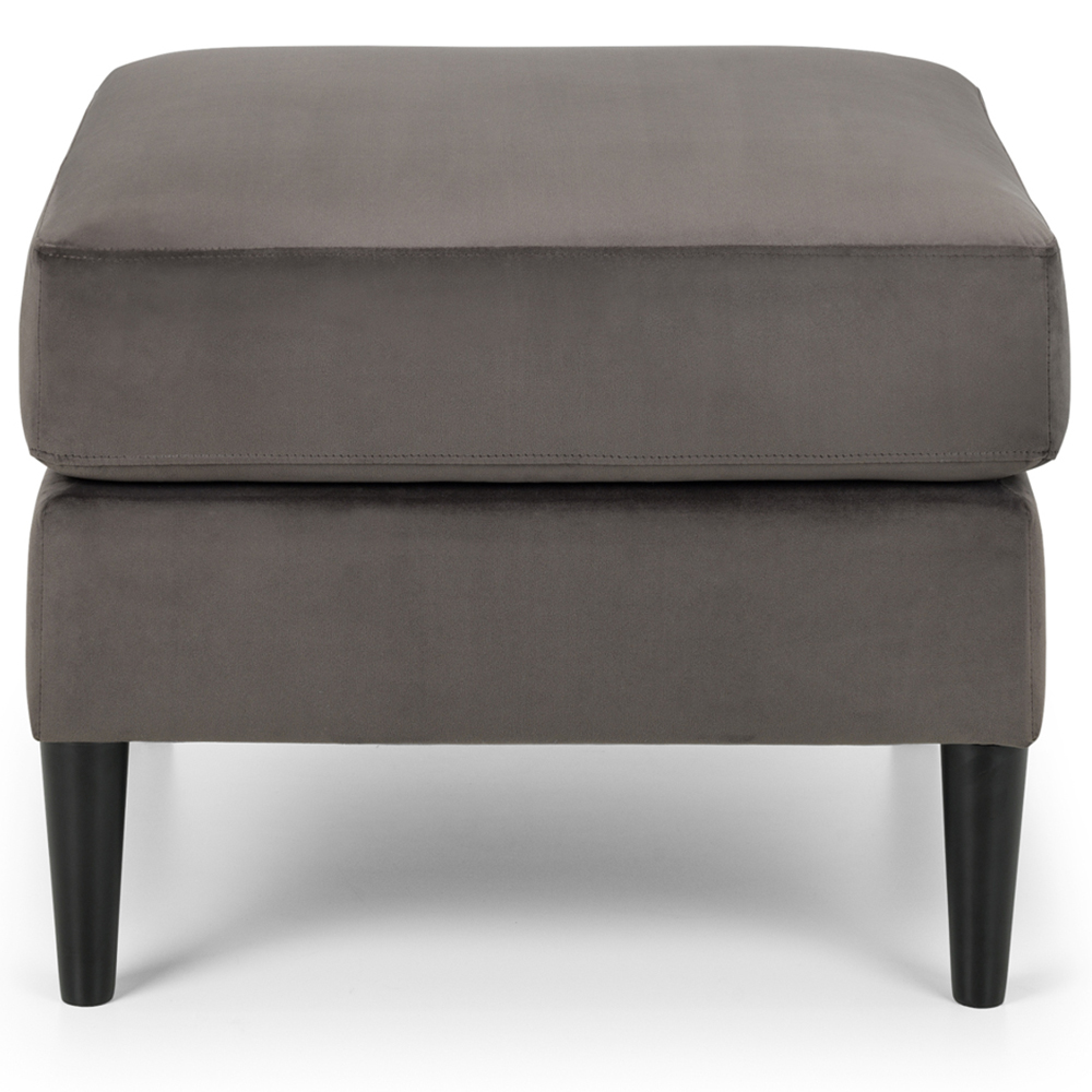 Julian Bowen Hayward Grey Velvet Ottoman Image 3