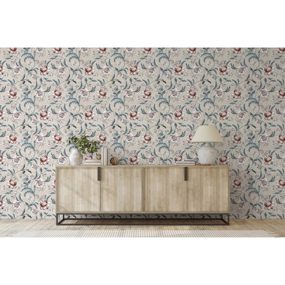 Esselle Home Tapestry Floral Vermilion Blue Wallpaper Image 6