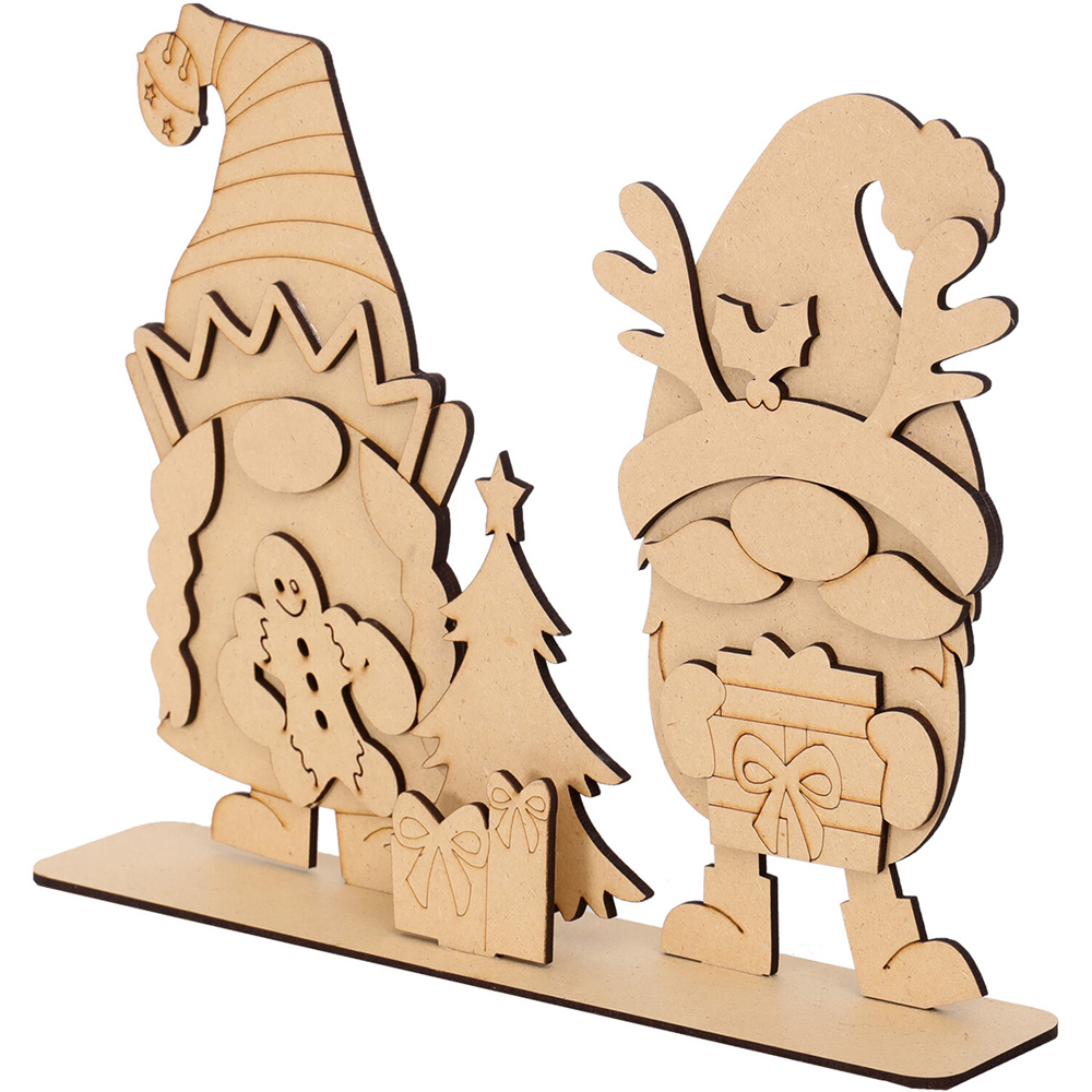 Standing Wooden Gonks - Brown Image 4