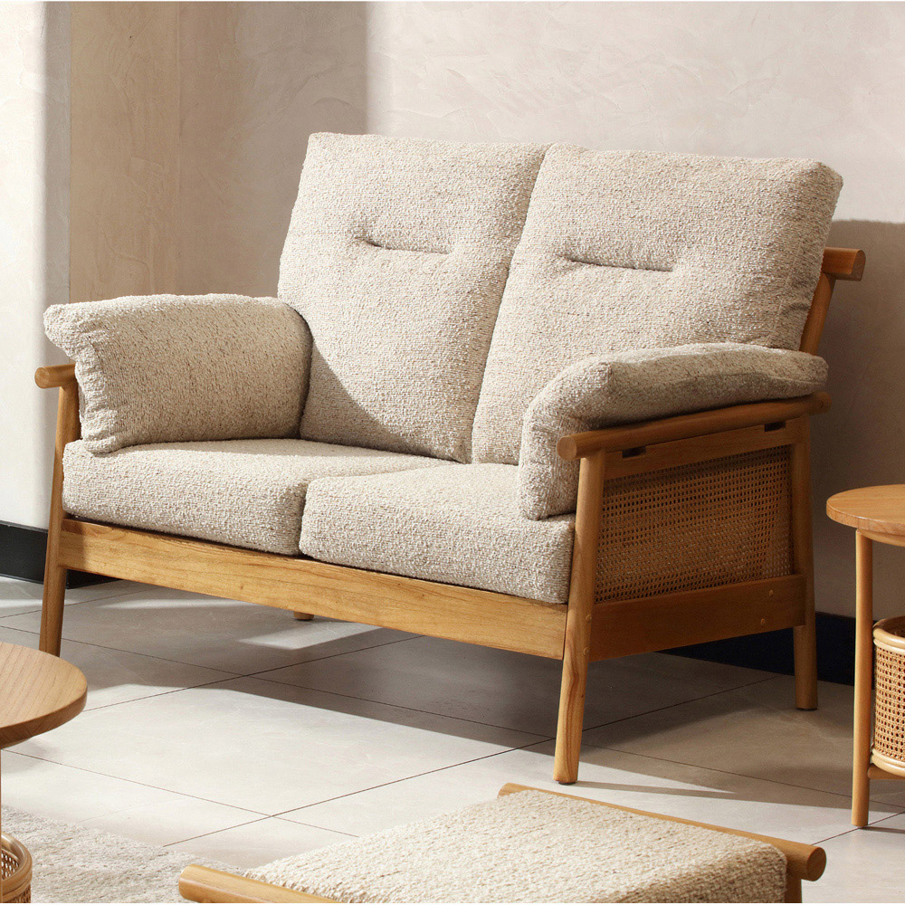 Desser Mindi 4 Seater Light Oak Natural Rattan Sutton Sofa Set Image 7