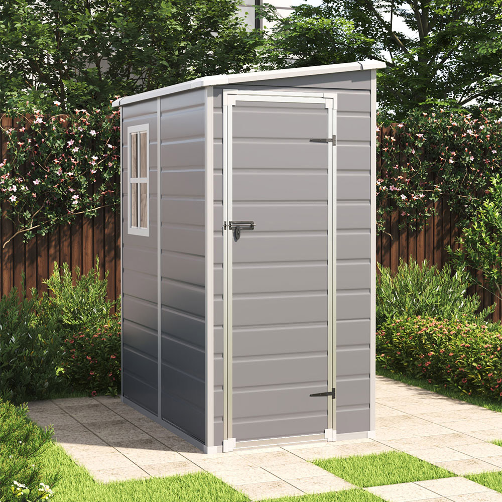 Living and Home 5 x 4ft Grey Waterproof Outdoor Storage Shed Image 2