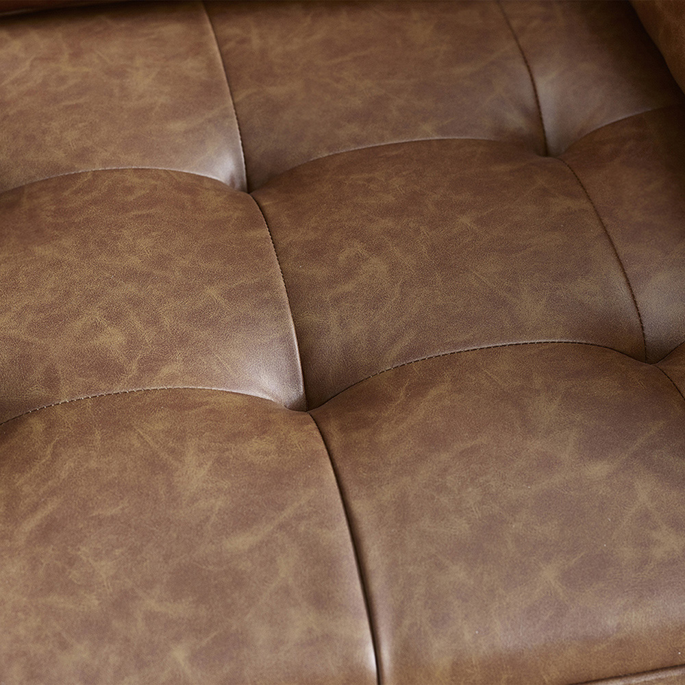 Julian Bowen Henley 2 Seater Brown Faux Leather Sofa Image 5