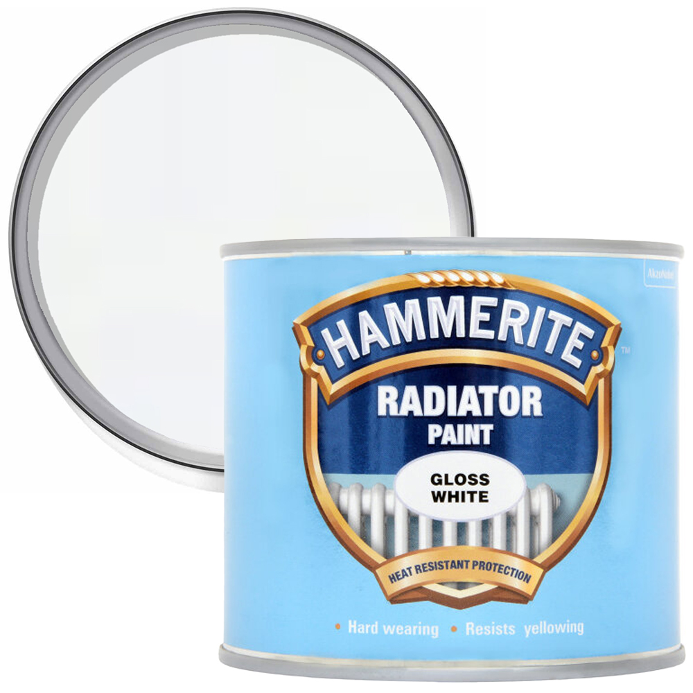 Hammerite Enamel Gloss White Radiator Paint 500ml