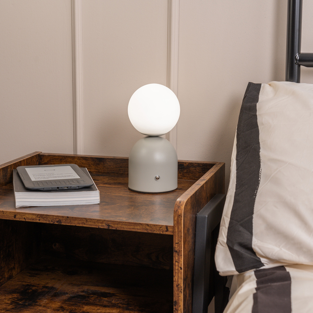 ValueLights Marlow Oyster Rechargeable LED Portable Table Lamp Image 2