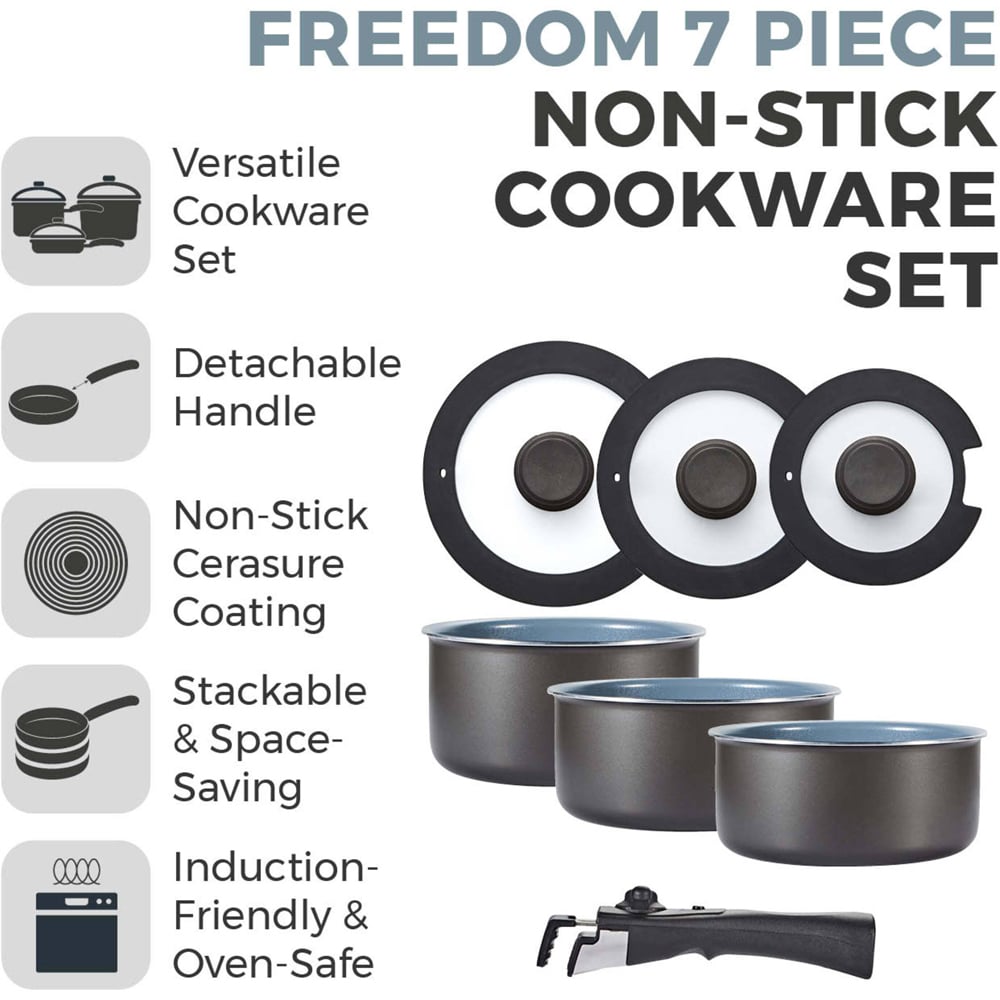 Tower 7 Piece Grey Cookware Set Image 9