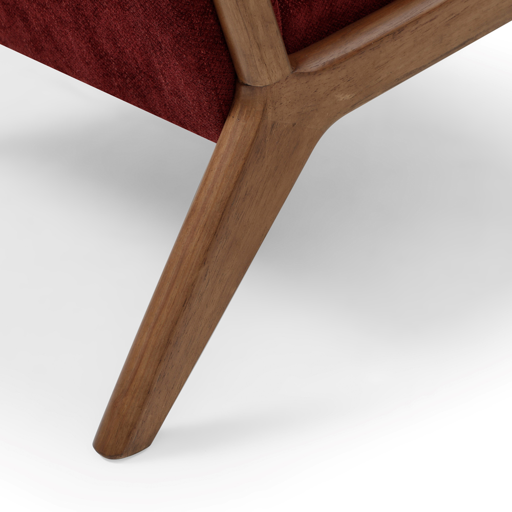 Otis Wine and Brown Chenille Static Ribbed Armchair Image 6