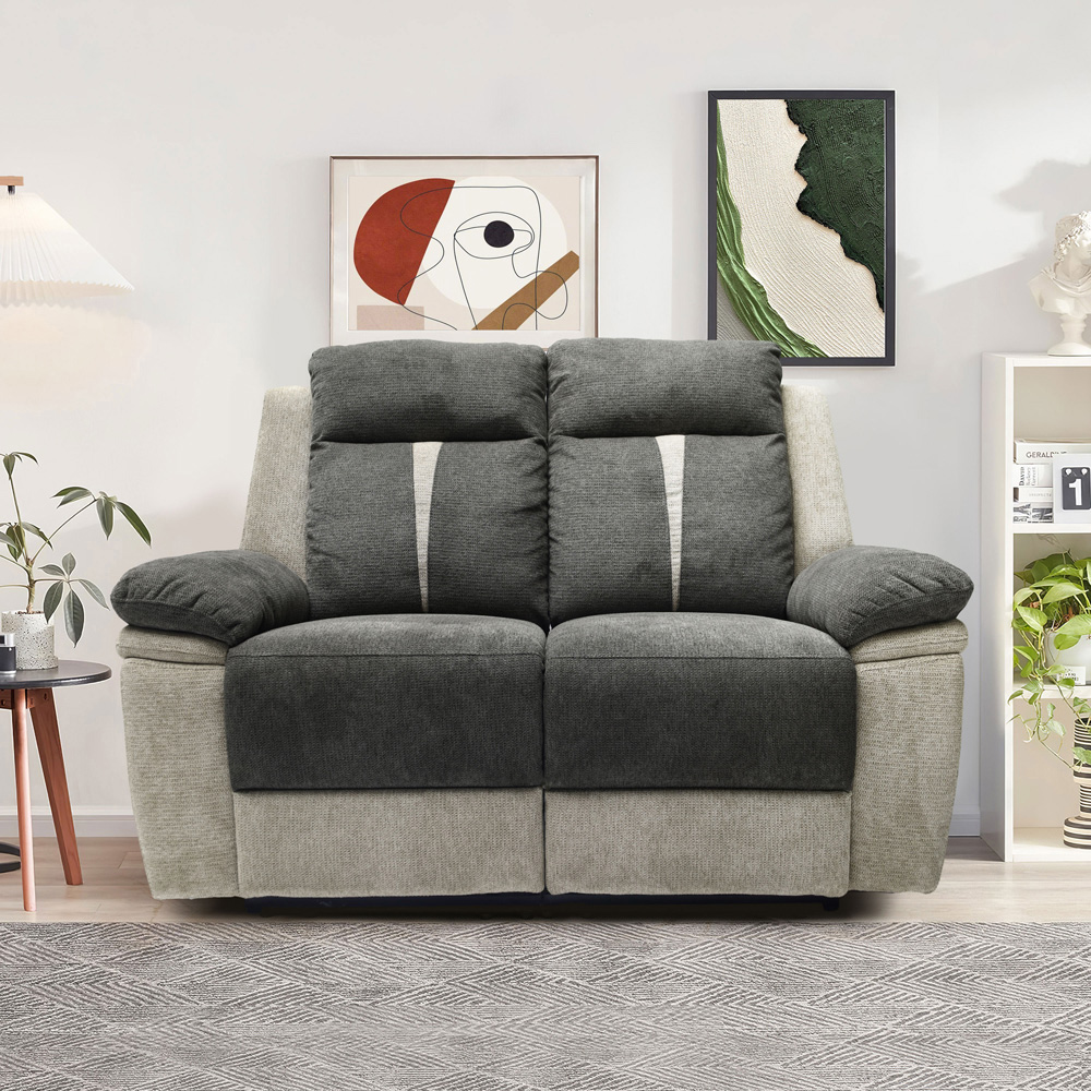 Comfy Living 6 Seater Grey Manual Recliner Sofa Set Image 8