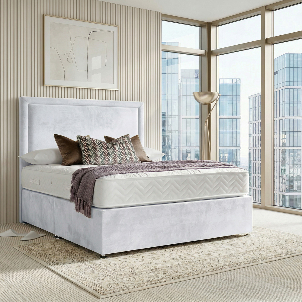 DS Living Velmont Double White Plush Divan Bed Image 5