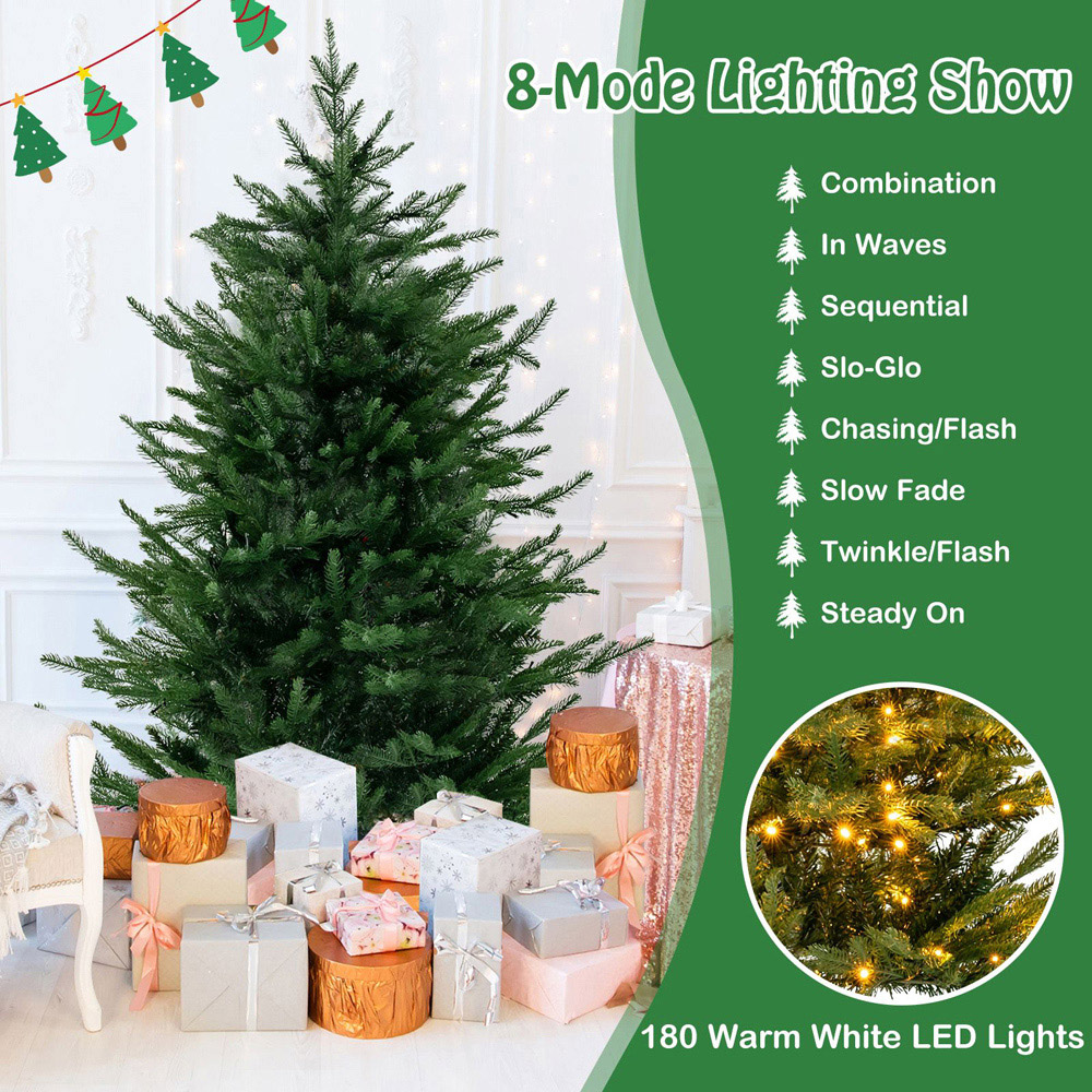 Costway Pre Lit Warm White LED Artificial Christmas Tree 4.5ft Image 5
