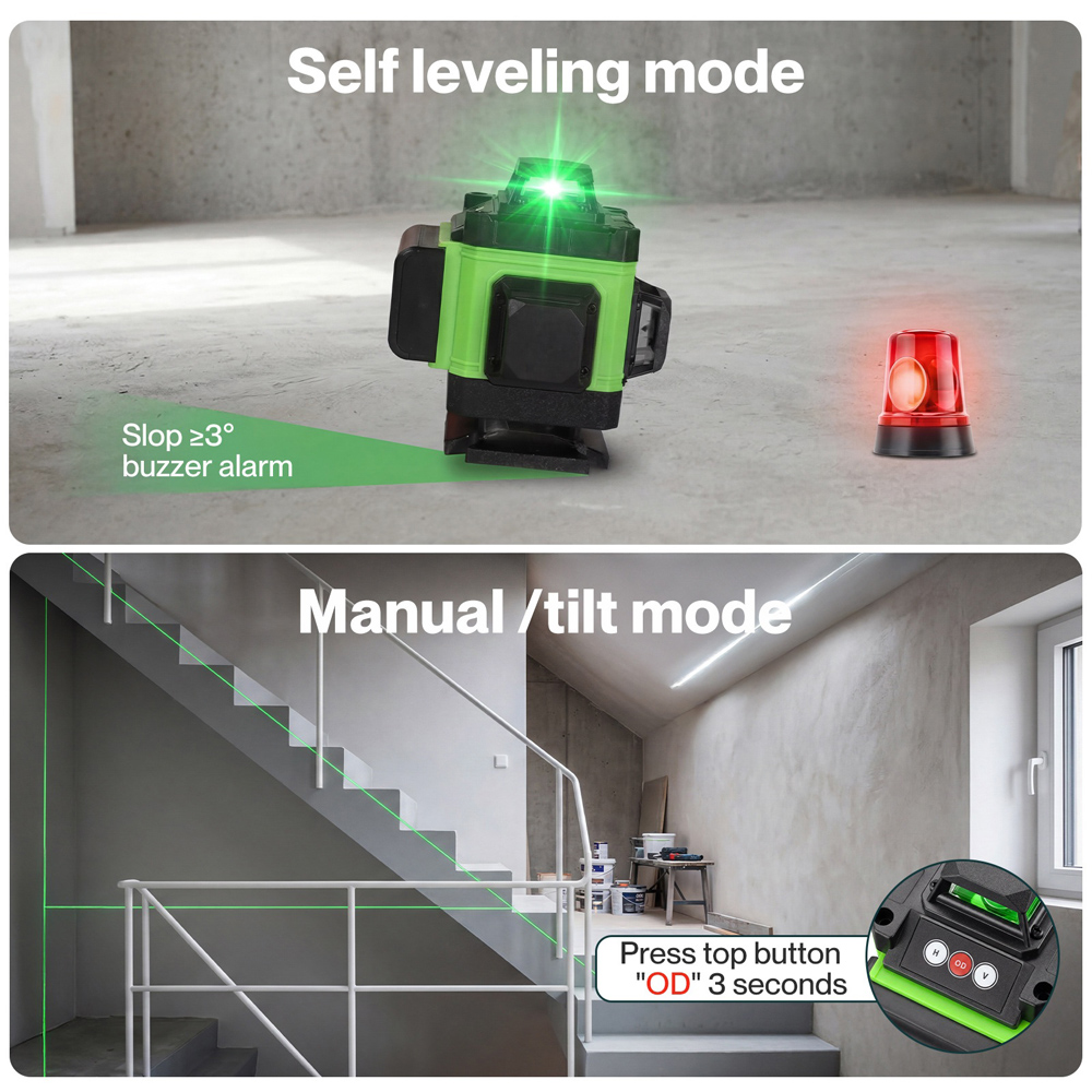 Traderight HW0308-UK 4D Green Cross Line Self-Levelling Laser with Tripod and Accessories Image 8