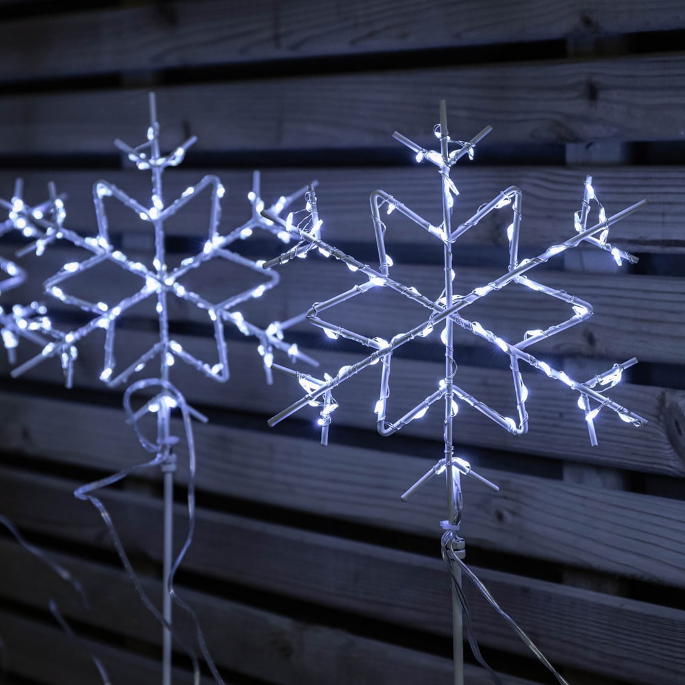 Samuel Alexander 4 Piece 260 White LED Snowflake Christmas Path Light Set Image 4