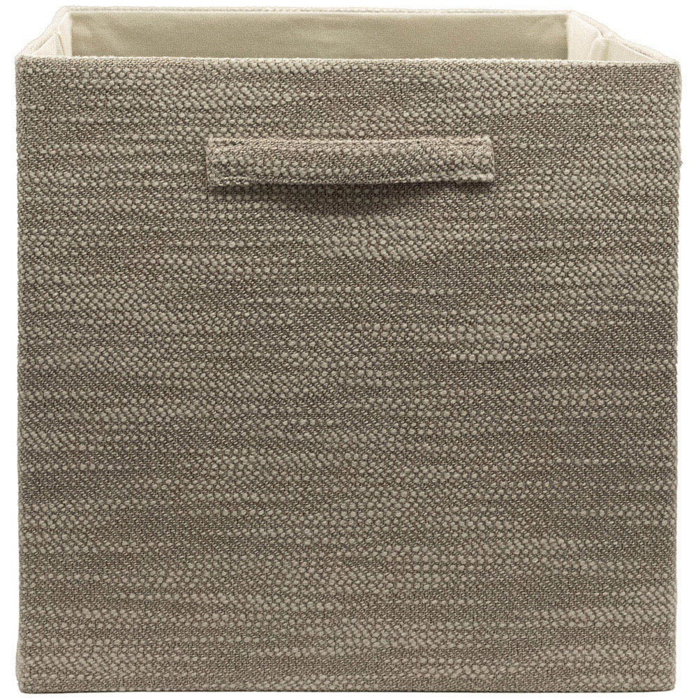 Homebase Textured Taupe Cube Storage Insert 4 Pack Image 3