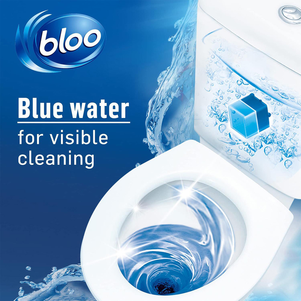 Bloo Clean+ Fresh 2 in 1 Original Blue Foam Toilet Rim Block 7 Pack Image 4